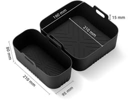 2 stuks Bakplaat - siliconen airfryer-inzetstukken - geschikt voor Philips 3000 series NA350/00 Airfryer - BPA-vrije airfryer-accessoires - vaatwasmachinebestendige inzetstukken - grijs — thumbnail 6