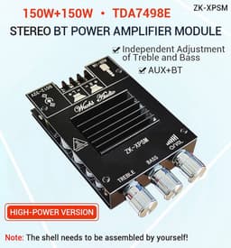 150W TDA7498E Audio Eindversterker met Equalizer, Bluetooth 5.0 en HiFi Geluidskwaliteit voor Thuisbioscoop en Muziek — thumbnail 5
