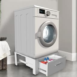 Onderstel Wasmachine en Droger Dubbel met Opberglade - Verhoogd Zwart — thumbnail 5