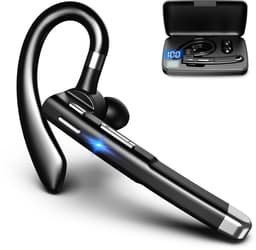 Gigicial Bluetooth-hoofdtelefoon - Hoofdtelefoon met ruisonderdrukking - Met Bluetooth 5.1 en CVC 8.0-ruisonderdrukkingstechnologie voor snellere verbindingssnelheden - Eén paar - Geschikt voor kantoor en reizen - Zwart — thumbnail 1