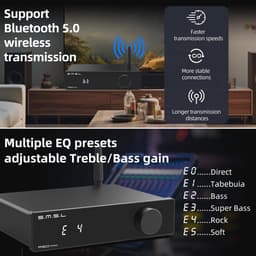 HiFi-versterker met hoog/laagdoorlaatfilter en Bluetooth 5.0 - 2.1-kanaal systeem — thumbnail 5