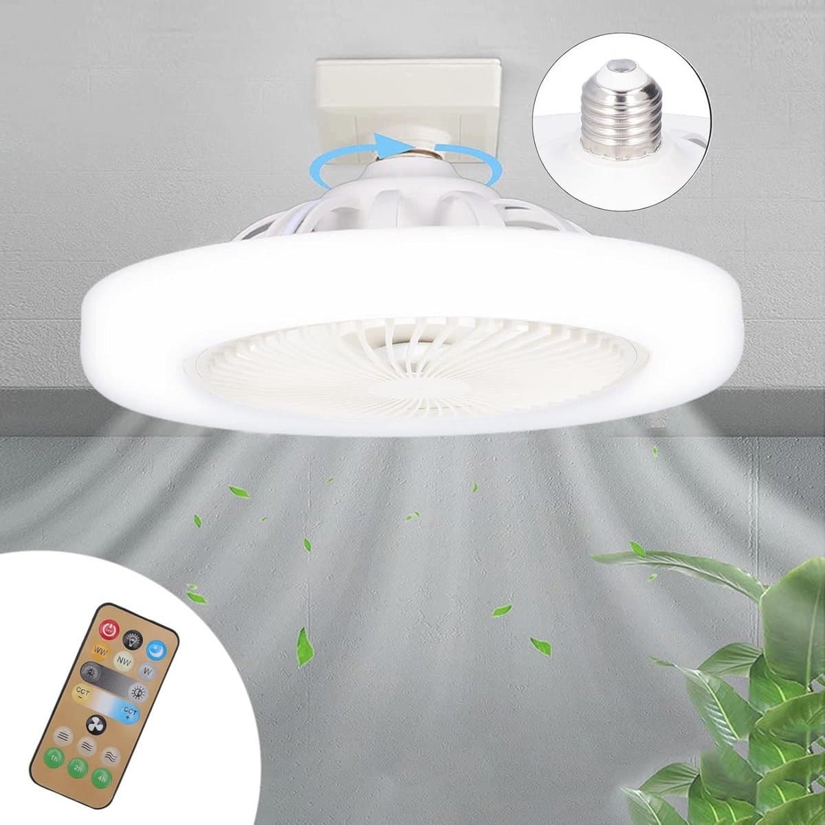 Moderne Inbouw Ceiling Fan met Verlichting 36W voor Binnengebruik - Mini Ventilator met LED Lamp voor Slaapkamer, Woonkamer en Keuken — afbeelding 1