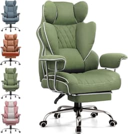 GTPLAYER - Ergonomische Gamingstoel - Met Voetensteun en Verstelbare Rug - Groen — thumbnail 1