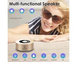 Bluetooth Speaker met Geschenkenverpakking en Touch Design - Crystal Geluid en Rijke Bas, 15 uur Speeltijd, Ondersteuning voor Aux Input en Micro SD