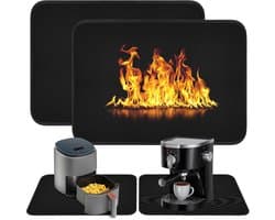 Vuurvaste Mat - Warmtebeschermingsmat 60 x 40 cm - Antislip Siliconen Matten voor Keukenwerkbladen - Airfryer Oven Magnetron - Set van 2