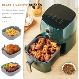 Siliconen Hittebestendige Mandset Voor Heteluchtfriteuses | Inclusief Handmand + Hittebestendige Tang (1 Paar) · Gemakkelijk Schoon Te Maken · Geschikt Voor Heteluchtfriteuses Van 5 Liter (grijs) — thumbnail 6