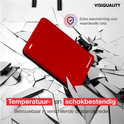 VisiQuality High-Speed Externe Harde Schijf 1 TB - Draagbare Harde Schijf USB 3.0 - Voor Windows & Mac - Xbox & PS4 games - Compact - Met handleiding - Rood — thumbnail 3