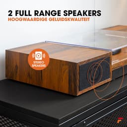 Retro Platenspeler met Bluetooth en Speakers - Fenton RP165 - Incl. Naald - Bruin Hout — thumbnail 2