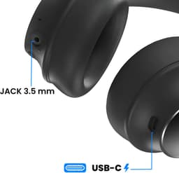 Akashi, Bluetooth draadloze headset ruisonderdrukking autonomie 30 uur opvouwbaar, Zwart — thumbnail 3