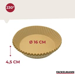 50 Papieren ronde airfryer bakvormpjes 16 cm Fackelmann — thumbnail 2