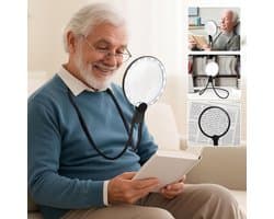 3-in-1 Handenvrij Vergrootglas met Licht voor Senioren - Handsfree Loep en Leesloep