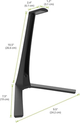 Universele Desktop Headphone en Headset Stand met Siliconen Padding en Adapter Houder - Zwart — thumbnail 5