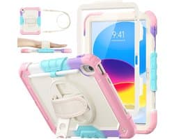 Schokbestendige iPad Case 11e/10e Generatie met 360° Draaibare Standaard en Handriem