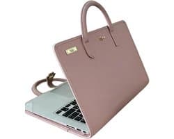 PU Laptop Sleeve Roze met Handvat - Beschermende Laptop Hoes - Laptop Tas / PU Sleeve / Handvat Laptop Hoes - Geschikt voor Alle Algemene Laptop Formaten
