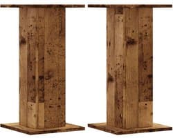vidaXL - Speakerstandaards - 2 - st - 30x30x60 - cm - bewerkt - hout - oud - houtkleurig