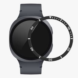 kwmobile Beschermende Ring geschikt voor Samsung Galaxy Watch 8 (44mm) Fitness Tracker - Bezel Ring voor smartwatch - Beschermring voor smartwatch in zwart / zilver. — thumbnail 4