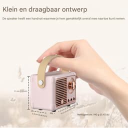 Ynkkvre - Retro bluetooth speaker - vintage decor - draagbare draadloze bluetooth speaker -roze — thumbnail 3