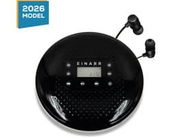 Einarr Supplies Discman - Portable CD Speler - MP3, WMA / CD-R / CD-RW Compatible Speler - Oplaadbaar met USB Aansluiting - Anti-Shock bescherming - Inclusief Oordopjes - zwart