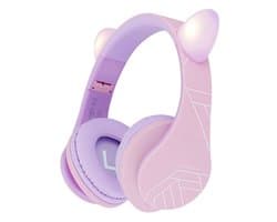 PowerLocus P2 Kids kinder- hoofdtelefoon lila/roze met oren