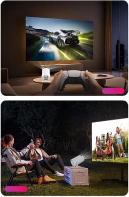 Miniprojector met WiFi, Draagbare Projector met 240° Rotatie, HD-videoprojectoren met HDMI-, USB- en AUX-poorten, Elektronische Keystone voor Film, Thuis, Buiten — thumbnail 4