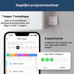 Slimme Thermostaat WiFi Draadloos - Programmeerbare Kamerthermostaat met Ontvanger - App- en Spraakbediening - Voor CV-Ketel en Vloerverwarming - Wit — thumbnail 4