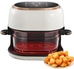 Olievrije airfryer - Elektrische friteuse - Bereid maaltijden met minder vet - Grote capaciteit - 4 liter - Wit — thumbnail 1