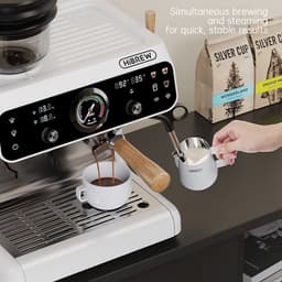HiBREW H7B espressomachine, dubbel verwarmingssysteem, 58 mm portafilter, ingebouwde molen met 30 maatinstellingen, touchscreen, voor Cafe Hotel Restaurant — thumbnail 4