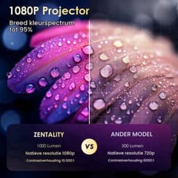 Mini Beamer 1000 ANSI Lumen - Full HD 1080p Resolutie - LED Projector - Android 13 Smart Beamer - Draagbaar Met Wifi En Bluetooth — thumbnail 5