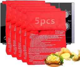 Set van 5 Herbruikbare Magnetron Aardappeltassen voor Snelle Mals Aardappelen — thumbnail 1