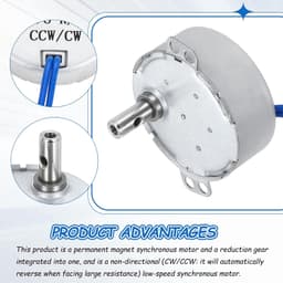 Synchronmotor 4-4,8 rpm - AC100-127 V - laag energieverbruik - ideaal voor magnetron en ventilator - Vemera — thumbnail 3
