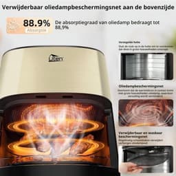 Heteluchtfriteuse Dual Blaze - 5,5 Liter Inhoud - 2000 Watt Vermogen - Roestvrij Staal - Voor Bakken En Gezinsgebruik — thumbnail 3