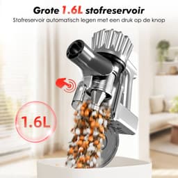 Adormii Steelstofzuiger Draadloos – 50000Pa Sterke Zuigkracht – 60 Min Accuduur – Anti-haarwikkel Vloerborstel – 4 HEPA-filters – 1,6 L Stofreservoir – Groene LED Stofdetectieverlichting – Goud — thumbnail 5