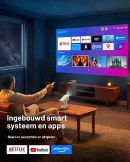 Draagbare Beamer Enige Uitvoering - 1080P Native Resolutie - LCD Scherm - Wit - Voor Thuisbioscoop En Gaming — thumbnail 5