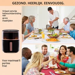 Airfryer Met Stoomfunctie - 7,5 Liter - 1500 W - 16 Kookprogramma’s - Touchscreen - Instelbare Temperatuur - Timer - Vaatwasserbestendige Onderdelen - Zwart — thumbnail 5