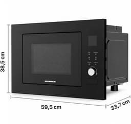 Heinner Inbouw Magnetron 23L – 800W Magnetron – Grill 1000 W –5 Vermogensstanden – LED Display – Kinderslot –Timer – Zwart — thumbnail 3