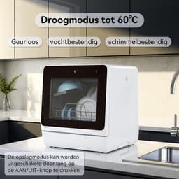 TYR® Mini Vaatwasser - Vrijstaande Vaatwasser - Afwasmachine - Wit - 43cm x 43cm x 46cm — thumbnail 4