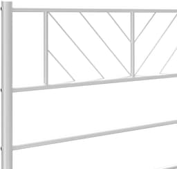 Bedframe met hoofd- en voeteneinde, metaal, wit, 150 x 200 cm, hotelbedframe, bedframe voor woonkamer, slaapkamer, geschikt voor slaapkamer — thumbnail 2