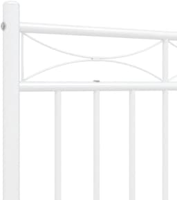 Bedframe met hoofd- en voeteneinde, metaal, wit, 140 x 190 cm, bedframe voor woonkamer, slaapkamer, hotelbedframe, geschikt voor slaapkamer — thumbnail 2