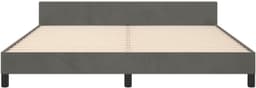 Bedframe met hoofdeinde, donkergrijs, 180 x 200 cm, fluweel, bedframe voor slaapkamer, hotel, logeerkamer, bedframe, familiebed voor slaapkamer, hotel, logeerkamer — thumbnail 5