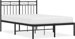 Bedframe met hoofdeinde, metaal, zwart, 120 x 200 cm, bedframe voor woonkamer, hotel, slaapkamer — thumbnail 5