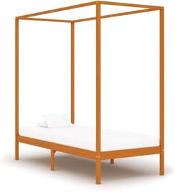 Bedframe voor slaapkamer, hotel, hemelbed, honingbruin, massief grenenhout, 90 x 200 cm, slaapkamer, hotel, studeerkamer — thumbnail 1