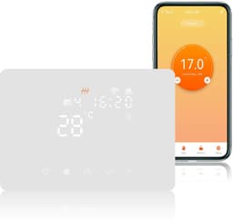 Slimme WiFi Thermostaat voor Ketel 5A 220V Compatibel met, Smart Thermostaat Boiler Chronothermostaat Programmeerbare Wit met / APP Bediening, Droog Contact — thumbnail 1