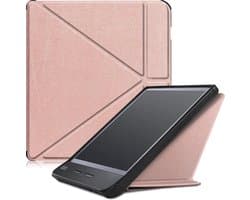 Hoes Geschikt voor Kobo Libra H2O - Luxe E-reader Trifold Case - Bescherm Hoesje Book Cover - Rosé Goud