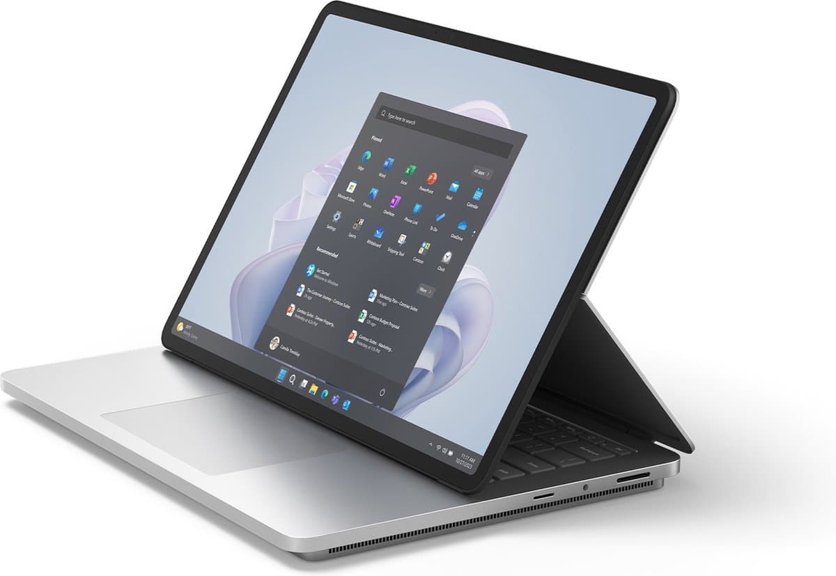 Microsoft Surface Laptop Studio 2 Intel® Core™ i7 i7-13800H Hybride (2-in-1) 36,6 cm (14.4") Touchscreen 16 GB LPDDR5x-SDRAM 512 GB SSD NVIDIA GeForce RTX 4050 Wi-Fi 6E (802.11ax) Windows 11 Pro Platina — afbeelding 1