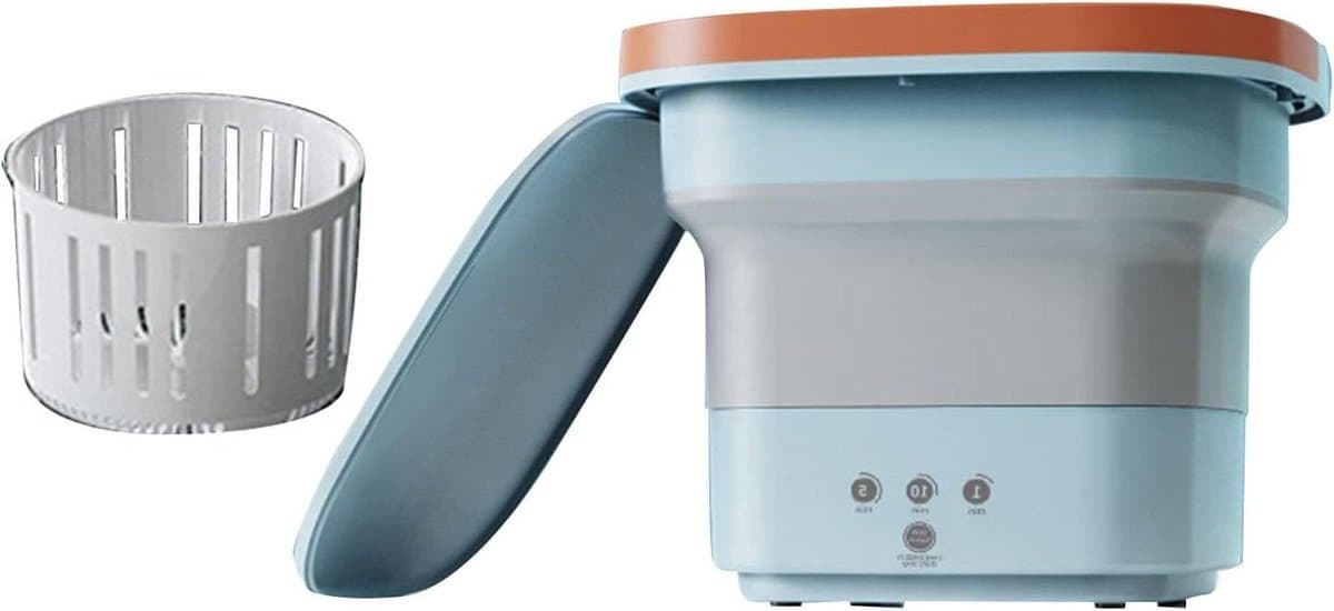Opvouwbare wasmachine - 45 liter grote capaciteit - draagbare mini-wasmachine met 3 afgiftesnelheden - blauw — afbeelding 1