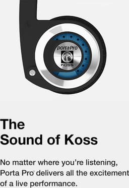 Koss Porta Pro On-Ear Hoofdtelefoon Stereo Microfoon Afstandsbediening Zwart — thumbnail 3