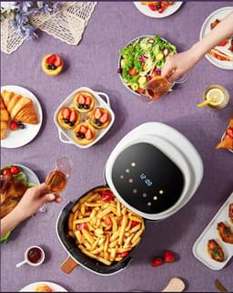 Jemaison® Airfryer 8 liter - Touchscreen - Heteluchtfriteuse - Bakken zonder olie - Airfryers - Airfryer xxl - Wit - 33x33x31 cm — thumbnail 5