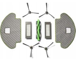 Accessoireset voor iRobot Roomba Combo-schoonmaakrobot - Borstel en filterset voor iRobot Roomba Combo - Hoogwaardige vervanging Inhoud verpakking: 4 stuks x zijborstels 2 stuks x Hepa filters 1 st. x hoofdborstel 2 stuks x mop