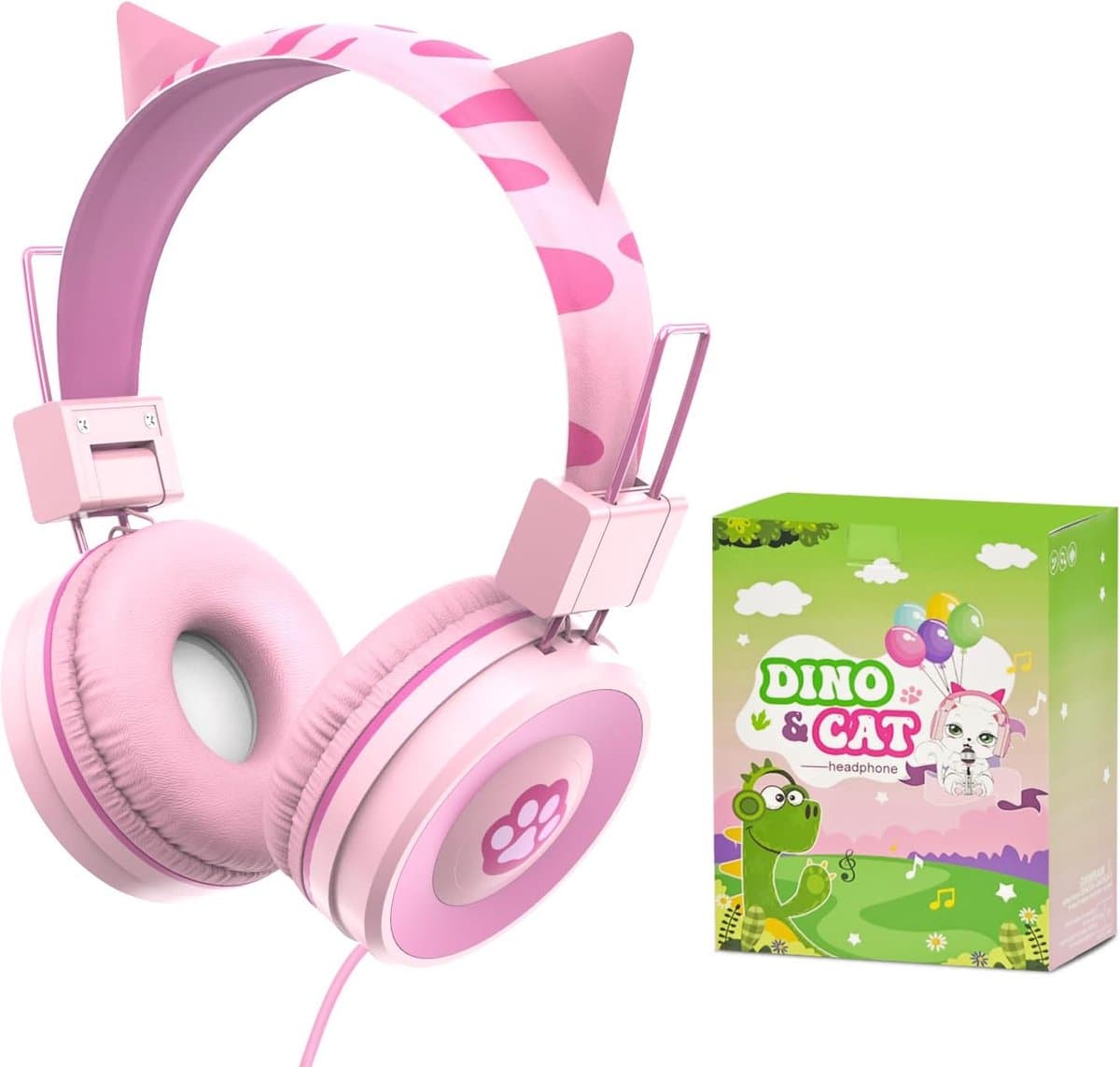 StayPowered Kinderhoofdtelefoon - Perfect voor Jonge Avonturiers - Schattig Design - Stereo Geluid - Ingebouwde Microfoon - Instelbaar en Opvouwbaar - Universele Compatibiliteit - Zacht Gevoerd - Roze - Levering Sneller dan Aangegeven! — afbeelding 1