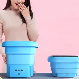 Opvouwbare mini-wasmachine imiteert handwrijving - Geïntegreerde draagbare wasmachine voor ondergoed (blauw) met gezondheidsgarantie — thumbnail 3